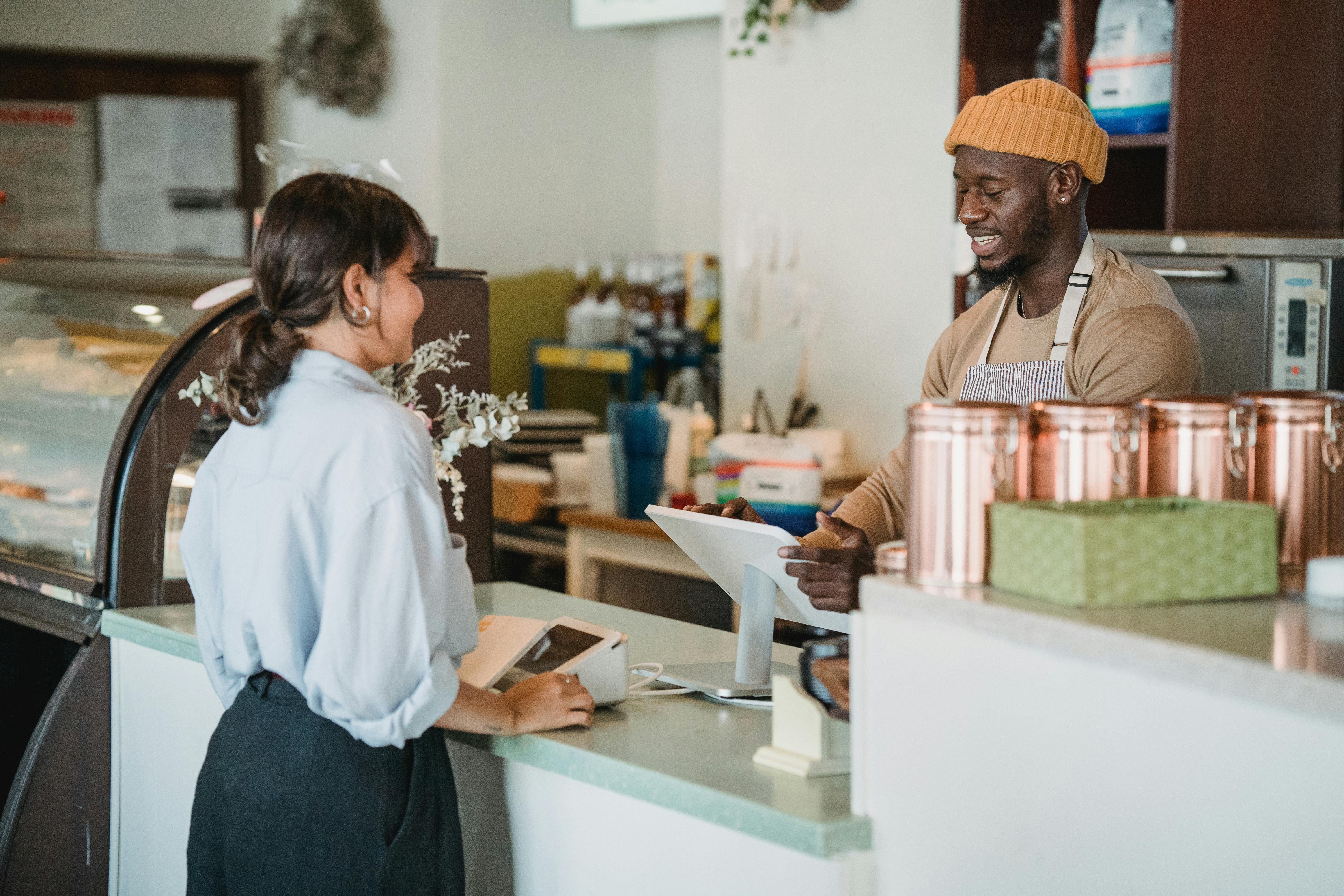 Small business owner at work